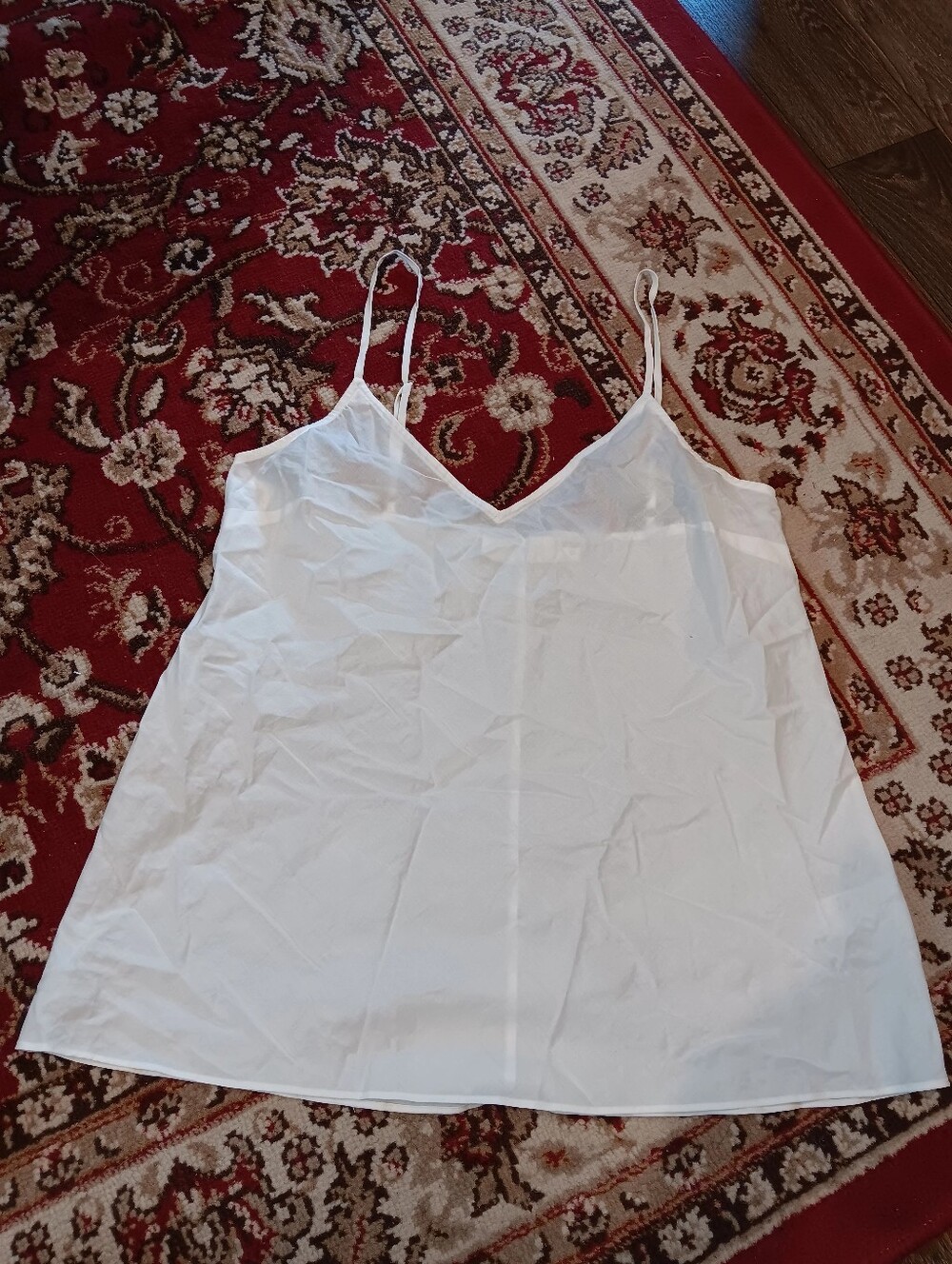 Zimmermann White V-Neck Silk Spaghetti Strap Camisole